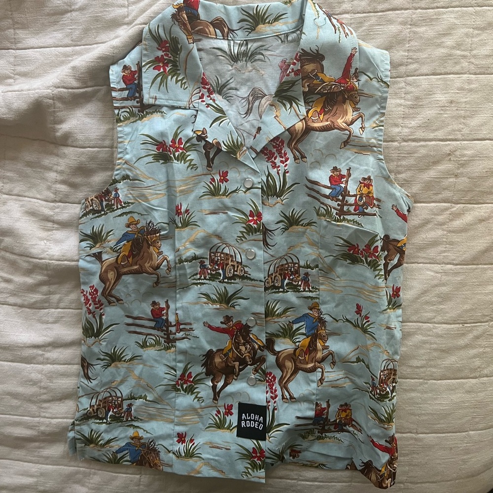 Aloha Rodeo western pearl snap tank top